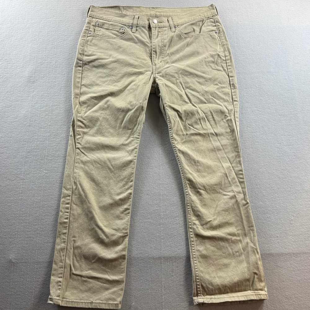 Levi Strauss 514 Pants Mens 36x30 Khaki Straight Leg Stretch Casual Chino